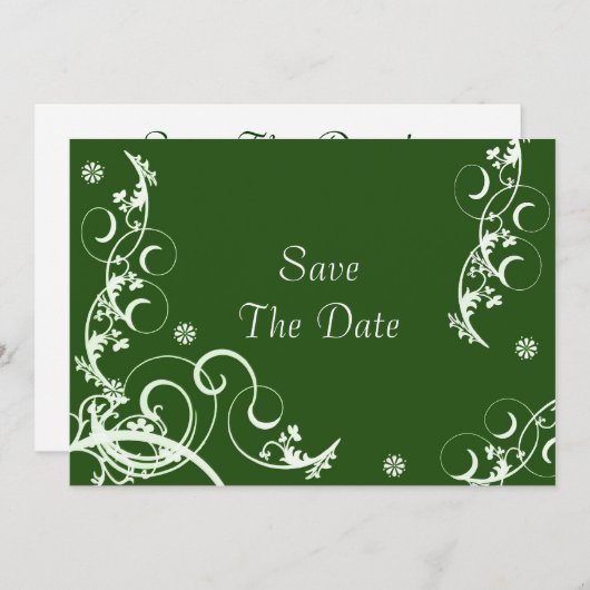 Groene vier sparen de Datum Save The Date (Voorkant / Achterkant)