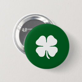 Groene Vierbladige Klaver Geluk Iers Ronde Button 5,7 Cm