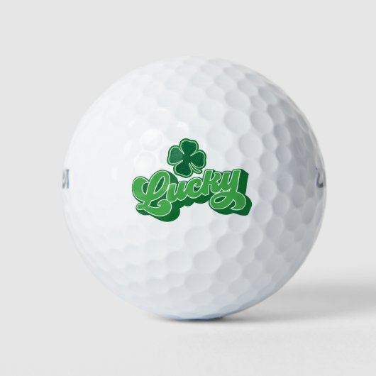 Groene vierbladige klaver geluks-golfballen golfballen (Voorkant)
