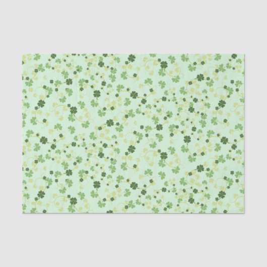Groene vierbladige klavers St. Patrick's Day Tissuepapier (Voorkant)