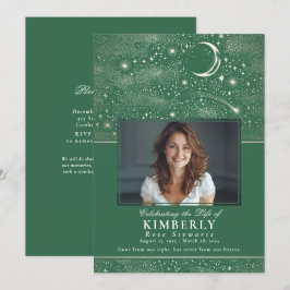 Groene Viering van het Leven Begrafenis Foto Kaart