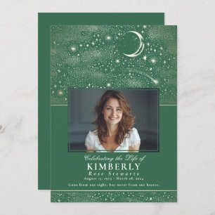 Groene Viering van het Leven Begrafenis Foto Kaart