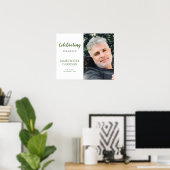 Groene viering van het leven met foto-herdenking poster (Thuiskantoor)