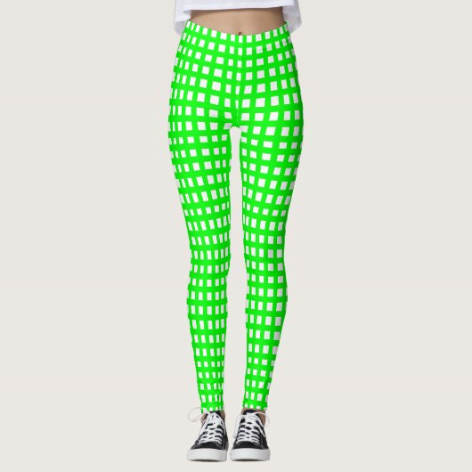 Groene vierkanaalrooster leggings (Voorkant)