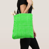 Groene vierkanaalrooster tote bag (Dichtbij)