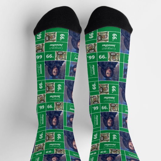 Groene vierkant foto Afstuderen, Jaar sokken (Top)