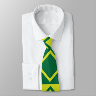 Groene Vierkante Diamant Geometrisch Stropdas