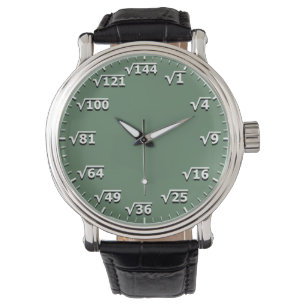 Groene Vierkante Root Klok - Wiskunde Wiskunde Tij Horloge