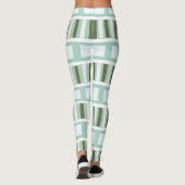 Groene vierkante strepen leggings (Achterkant)