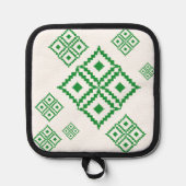 Groene vierkanten die op Thaise patronen lijken Pannenlap (Voorkant)