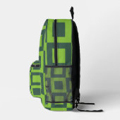 Groene Vierkanten Geometrisch Bedrukte Rugzak (Rechts)