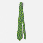 Groene Vierkanten Geometrisch Stropdas (Voorkant)