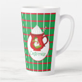 Groene vierkanten met rode & witte lijnen Latte Mo Latte Mok (Rechts)