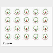 Groene Vierkanten Met Rode & Witte Lijnen Sticker (Vel)