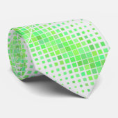 Groene vierkantjes op wit stropdas (Opgerold)