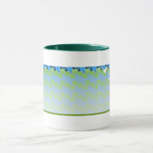 Groene vierkantsachtergrond van de lente mok (Midden)
