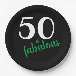 Groene Vijftig en Fabulous Black verjaardagsfeestj Papieren Bordje