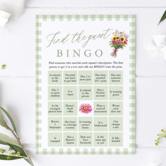 Groene Vind de gast bingobrandsjesspel bruidsfeest Kaart