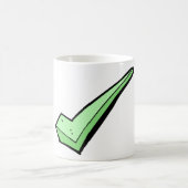 Groene Vink Markering Symbool Koffiemok (Center)