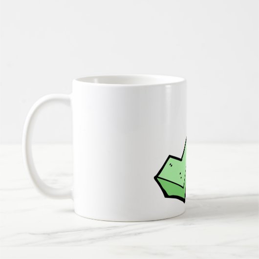 Groene Vink Markering Symbool Koffiemok (Links)
