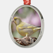 Groene Vink Metalen Ornament (Links)