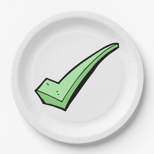 Groene Vink Teken Symbool Papieren Bordje (Voorkant)