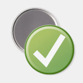 Groene Vinkje Schrijf Symbool Magneet (Voorkant / Achterkant)
