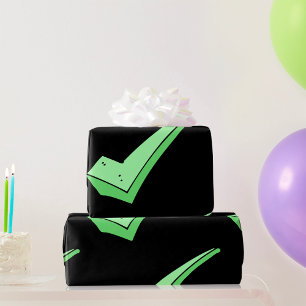 Groene Vinkje Symbool Cadeaupapier