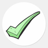 Groene Vinkje Symbool Ronde Sticker (Voorkant)