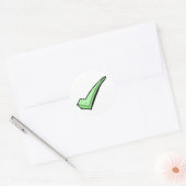 Groene Vinkje Symbool Ronde Sticker (Envelop)