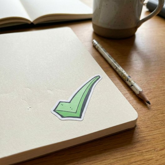 Groene Vinkje Symbool Ronde Sticker