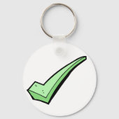 Groene Vinkje Symbool Sleutelhanger (Voorkant)