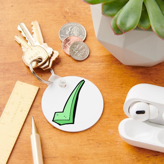 Groene Vinkje Symbool Sleutelhanger