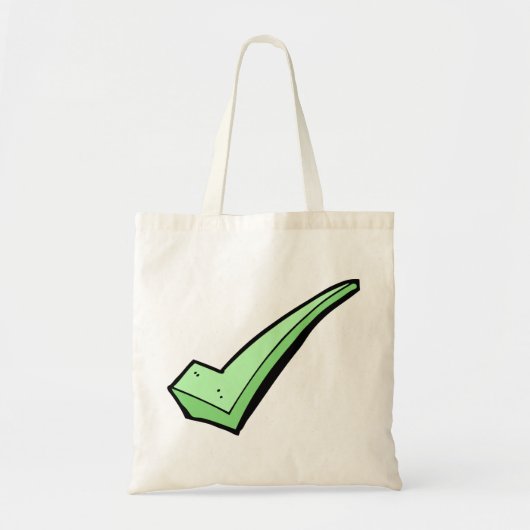 Groene Vinkje Symbool Tote Bag (Voorkant)