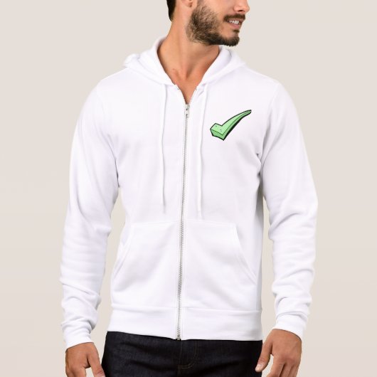 Groene Vinkje Vink Symbool Hoodie (Voorkant)