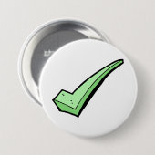 Groene Vinkje Vink Symbool Ronde Button 7,6 Cm (Voorkant /achterkant)