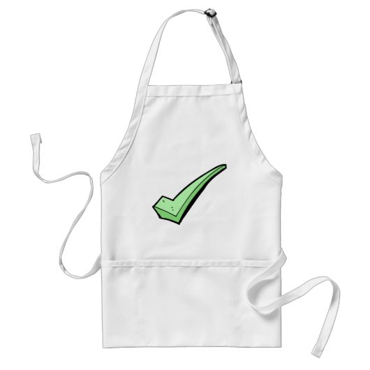 Groene Vinkje Vink Symbool Standaard Schort (Voorkant)