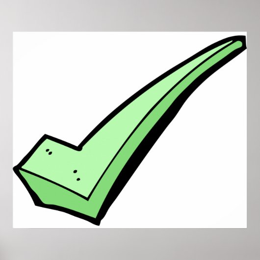 Groene Vinkteken Tik Symbool Poster (Voorkant)