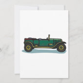 Groene vintage auto klassieke oldtimer auto kaart (Voorkant)