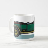 Groene vintage auto klassieke oldtimer auto koffiemok (Voorkant links)