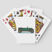 Groene vintage auto klassieke oldtimer auto pokerkaarten (Achterkant)