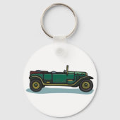 Groene vintage auto klassieke oldtimer auto sleutelhanger (Achterkant)