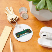 Groene vintage auto klassieke oldtimer auto sleutelhanger