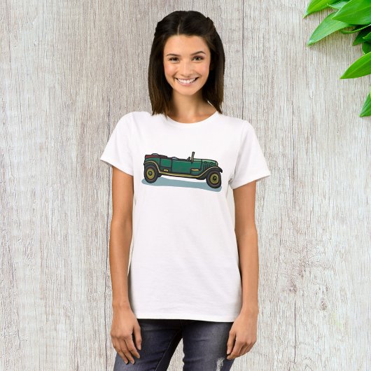 Groene vintage auto klassieke oldtimer auto t-shirt