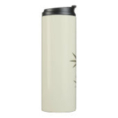 Groene vintage bamboebladeren thermosbeker (Gedraaid links)