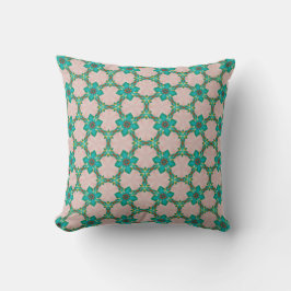 Groene Vintage Bloem Motief Kussen