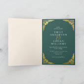 Groene Vintage Boek Gouden Bloemige Geplooide Trou (Binnen)