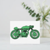 Groene Vintage Cafe Racer Briefkaart (Staand voorkant)