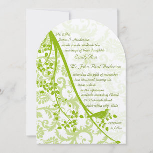 Groene vintage damast met appelgroene vintage voge kaart