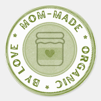 Groene vintage door Moeder gemaakt met liefde Stic Ronde Sticker